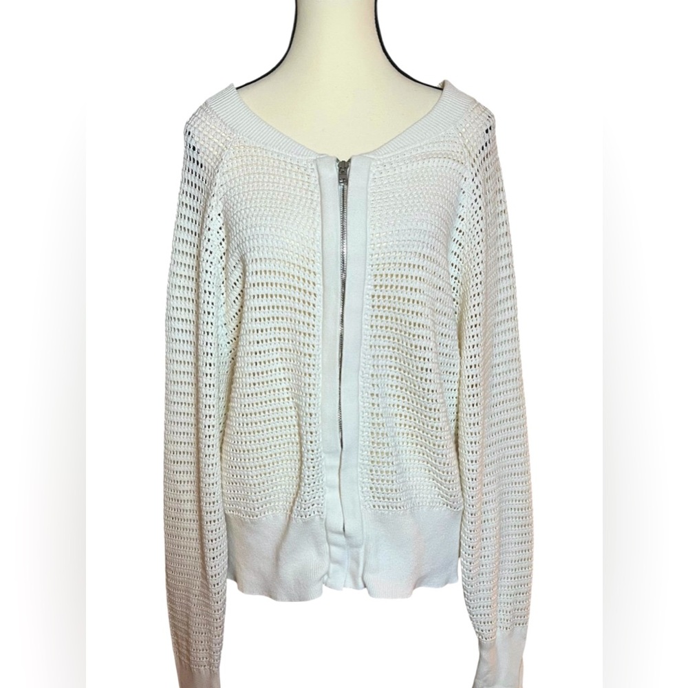 Varley Off-White Knit Zip Jacket